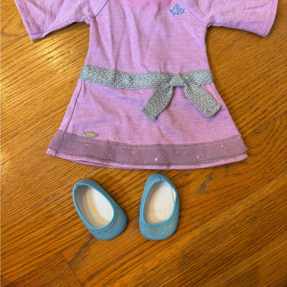 American Girl Doll Outfit Lilac Dress and Blue Shoes for 18” Doll Truly Me